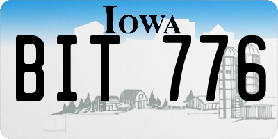 IA license plate BIT776