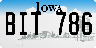 IA license plate BIT786