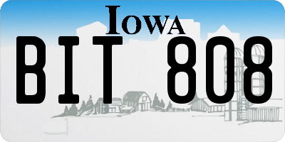 IA license plate BIT808