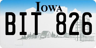 IA license plate BIT826