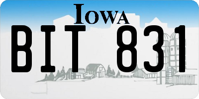 IA license plate BIT831