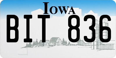 IA license plate BIT836