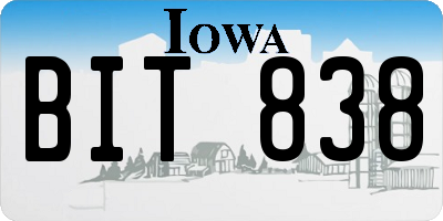 IA license plate BIT838