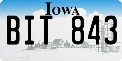 IA license plate BIT843