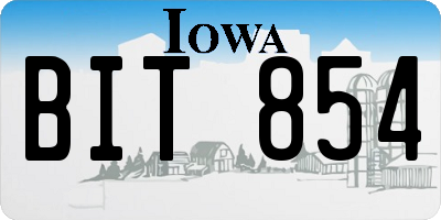 IA license plate BIT854