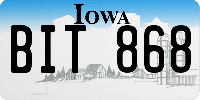 IA license plate BIT868