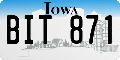 IA license plate BIT871