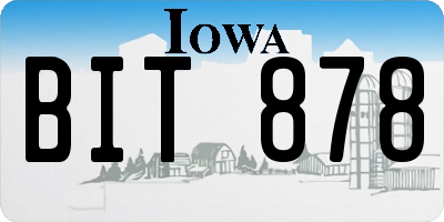 IA license plate BIT878