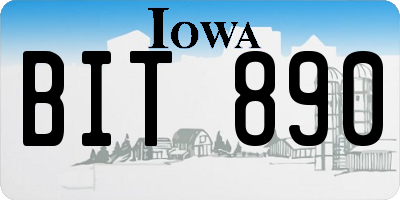 IA license plate BIT890