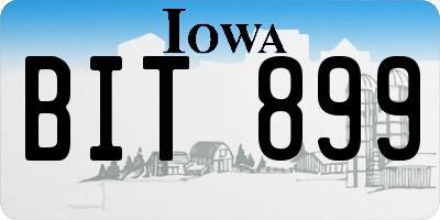 IA license plate BIT899
