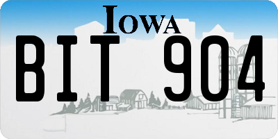 IA license plate BIT904