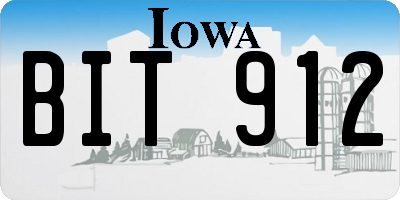IA license plate BIT912