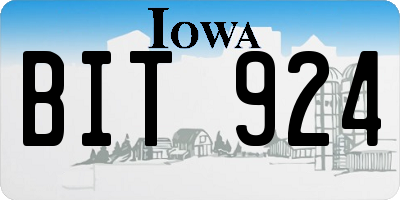 IA license plate BIT924
