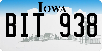 IA license plate BIT938