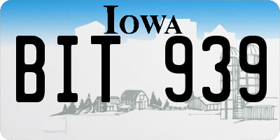 IA license plate BIT939