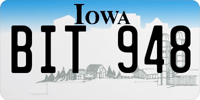 IA license plate BIT948