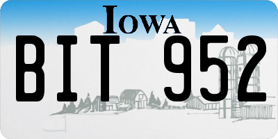 IA license plate BIT952