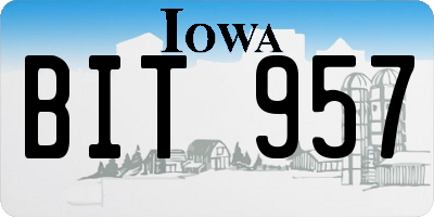 IA license plate BIT957