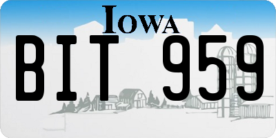 IA license plate BIT959