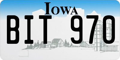 IA license plate BIT970