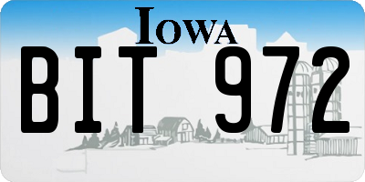 IA license plate BIT972