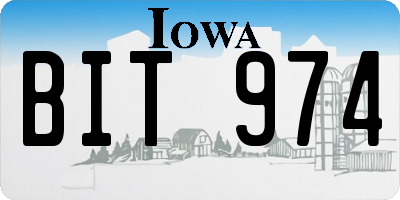 IA license plate BIT974