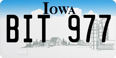 IA license plate BIT977
