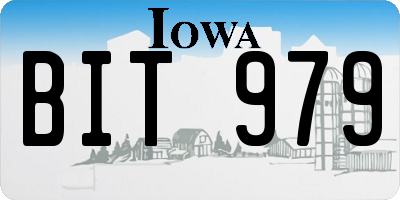 IA license plate BIT979
