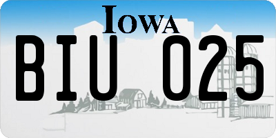 IA license plate BIU025