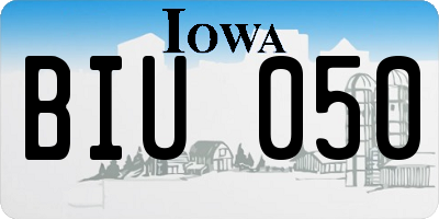 IA license plate BIU050