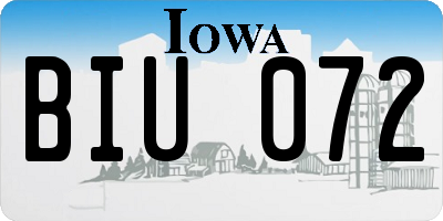 IA license plate BIU072