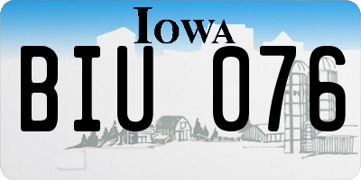 IA license plate BIU076