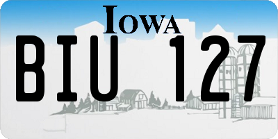 IA license plate BIU127