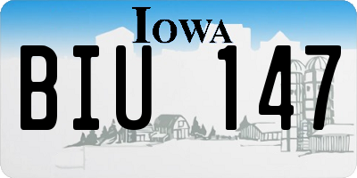 IA license plate BIU147