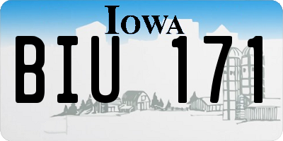 IA license plate BIU171