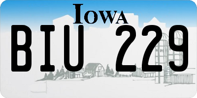 IA license plate BIU229