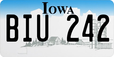 IA license plate BIU242