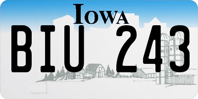 IA license plate BIU243