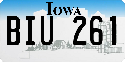 IA license plate BIU261