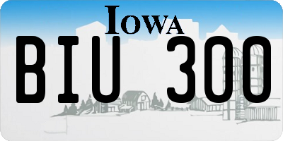 IA license plate BIU300