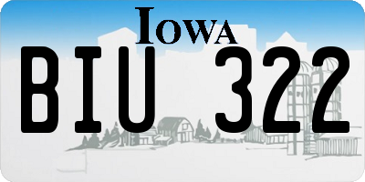 IA license plate BIU322