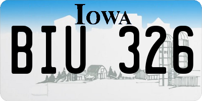 IA license plate BIU326