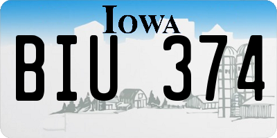 IA license plate BIU374