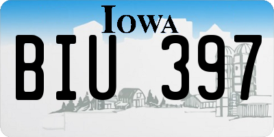 IA license plate BIU397
