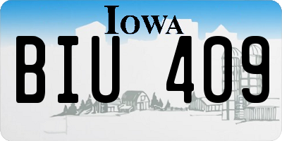 IA license plate BIU409
