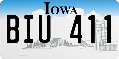IA license plate BIU411