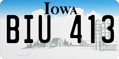 IA license plate BIU413