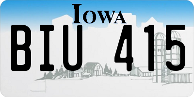 IA license plate BIU415