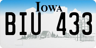 IA license plate BIU433