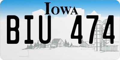 IA license plate BIU474